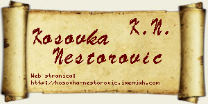 Kosovka Nestorović vizit kartica